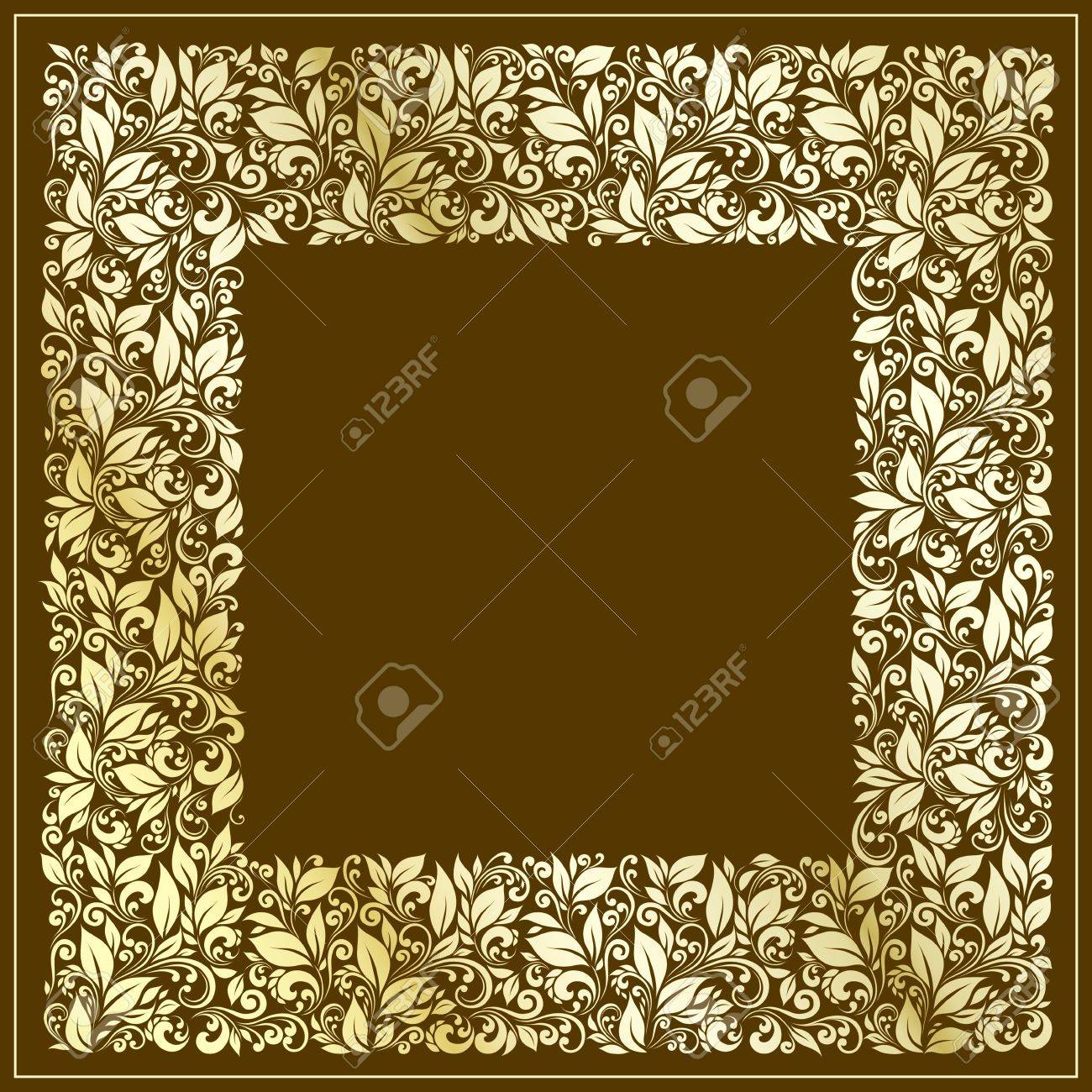 square frame from floral pattern in vintage style - 12422968 square frame from floral pattern in vintage style - 12422968