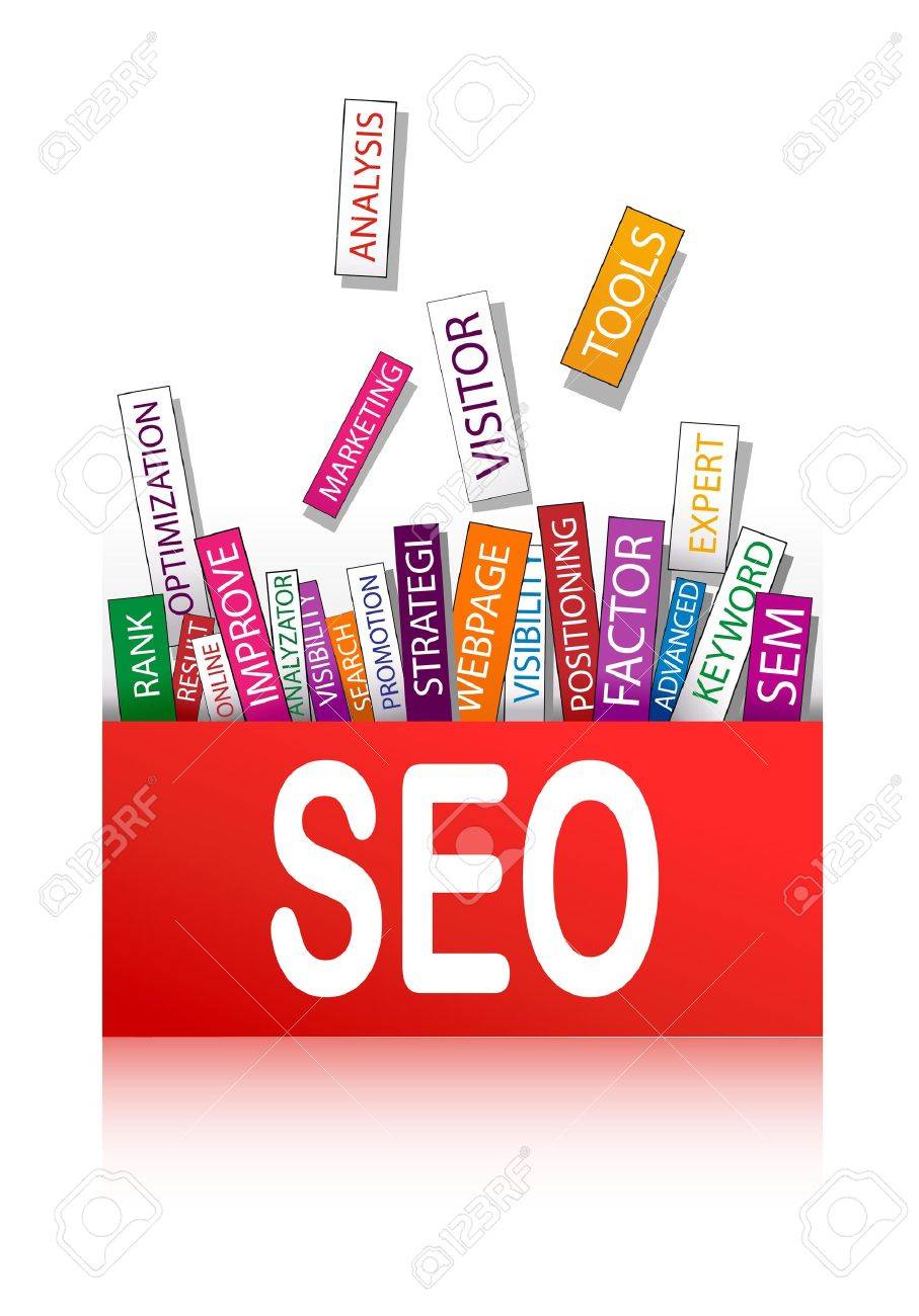 Words in a wordcloud related to SEO - search optimization concept - 12480558 Words in a wordcloud related to SEO - search optimization concept - 12480558