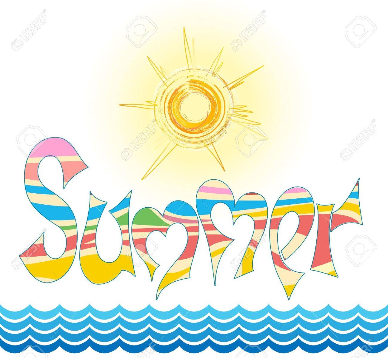 word summer in style graphites, with stylized sun and by sea - 12789036 word summer in style graphites, with stylized sun and by sea - 12789036