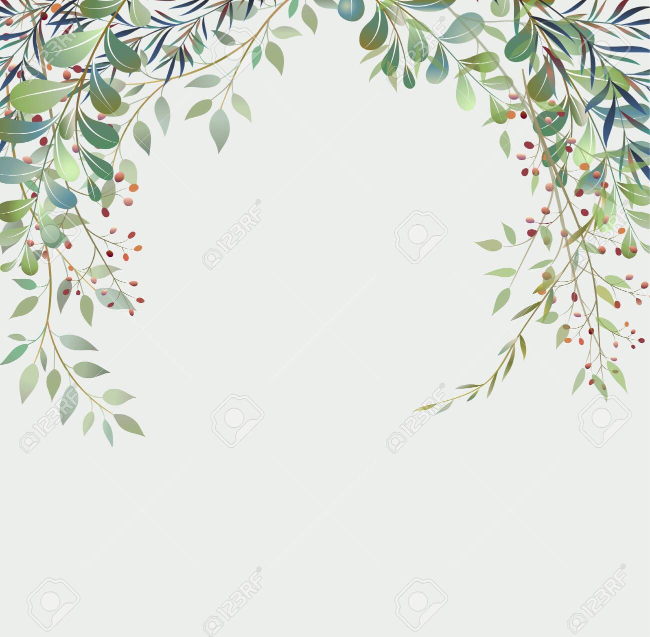 Handdrawn Vector Watercolour Style Nature Illustration