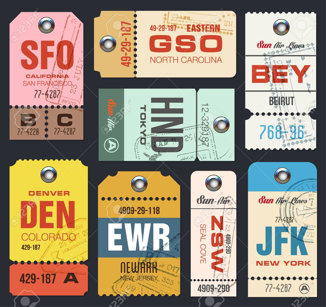 Vintage airline luggage tags Clearance