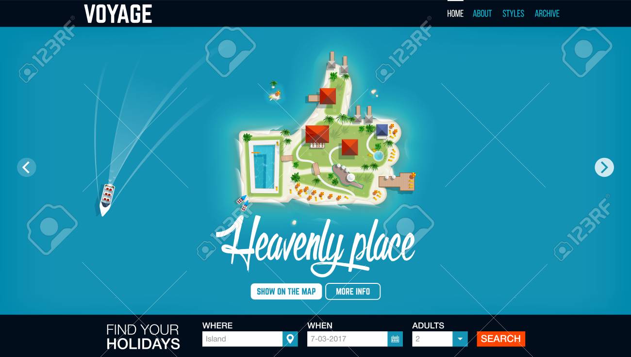 concept website header template for travel and tourism top