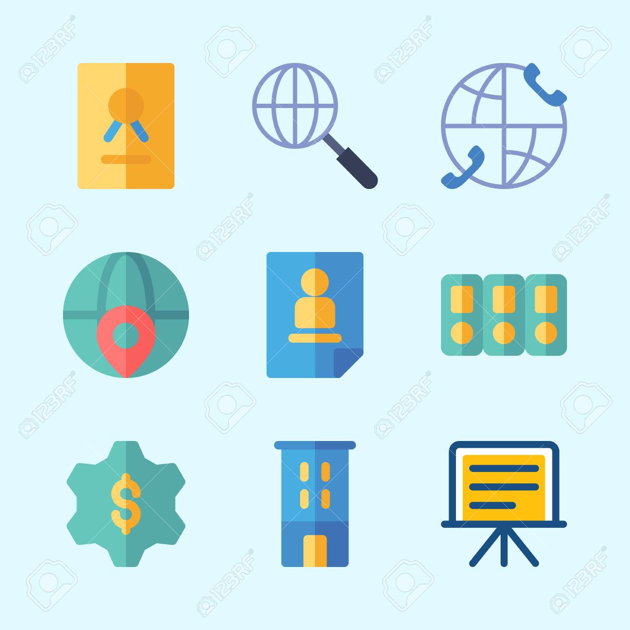 icons about business with presentation certificate folder presentation certificate