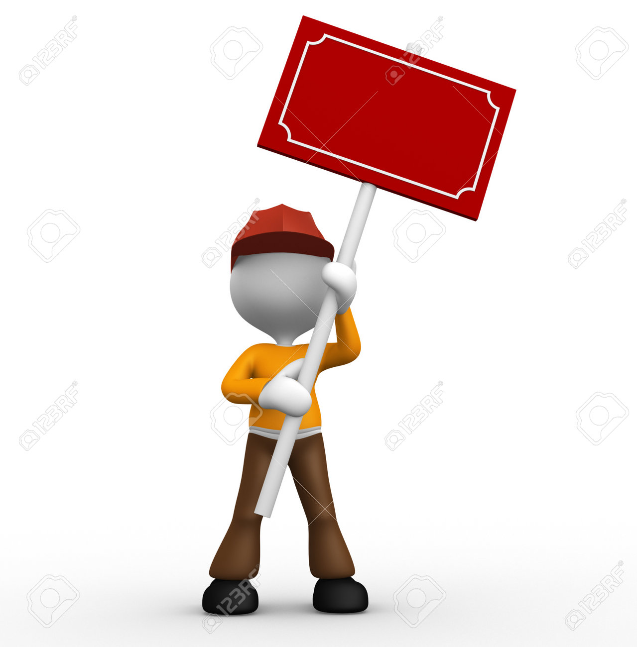 3 D の人々 人 看板を持つ人 の写真素材 画像素材 Image