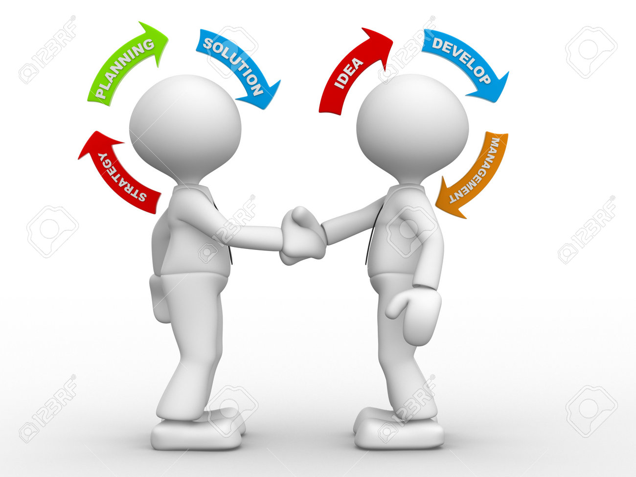 3d Personas - Hombres, Personas Dándose La Mano Y Flechas ...