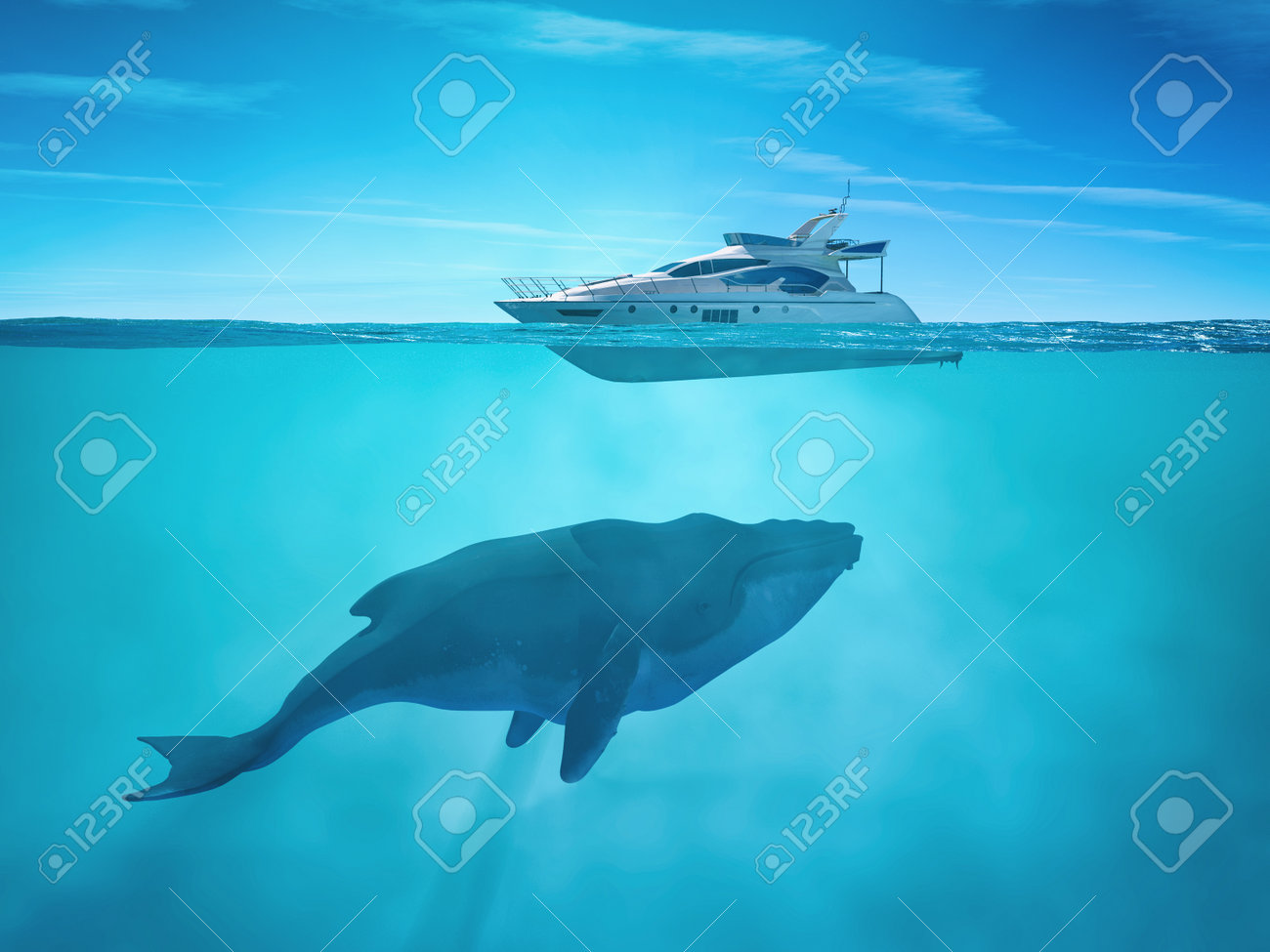 Huge Whale Near A Cruise Ship This Is A 3d Render Illustration Stock Photo Picture And Royalty Free Image Image 81706987