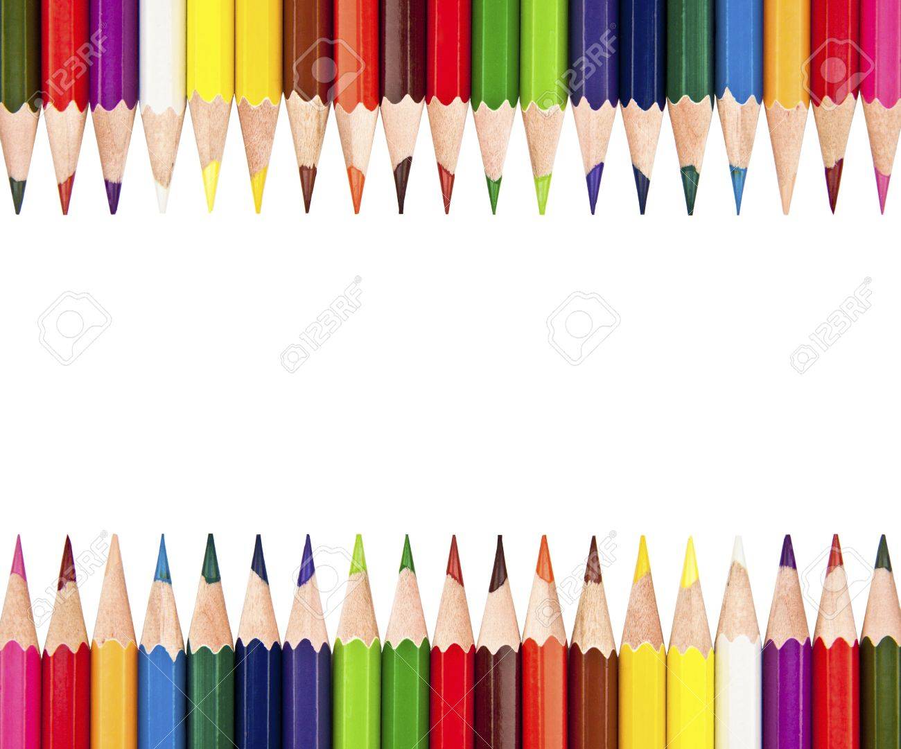 Sharpened Colored Pencils Lined Up In A Row Stock Photo Picture And Royalty Free Image Image