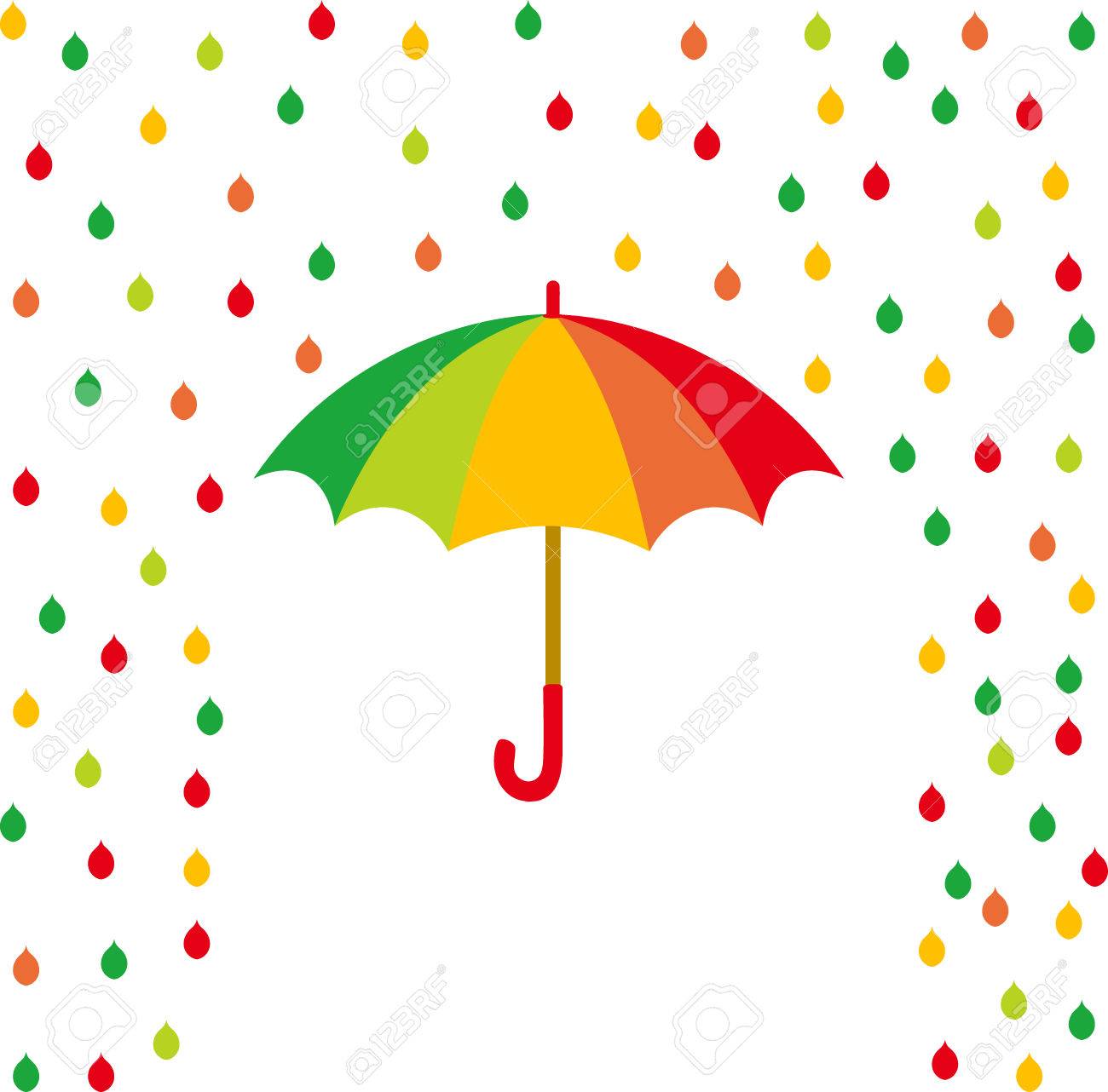 Paraguas Y Gotas De Lluvia De Color Ilustración Vectorial Ilustraciones Vectoriales Clip Art Vectorizado Libre De Derechos Image 58140113
