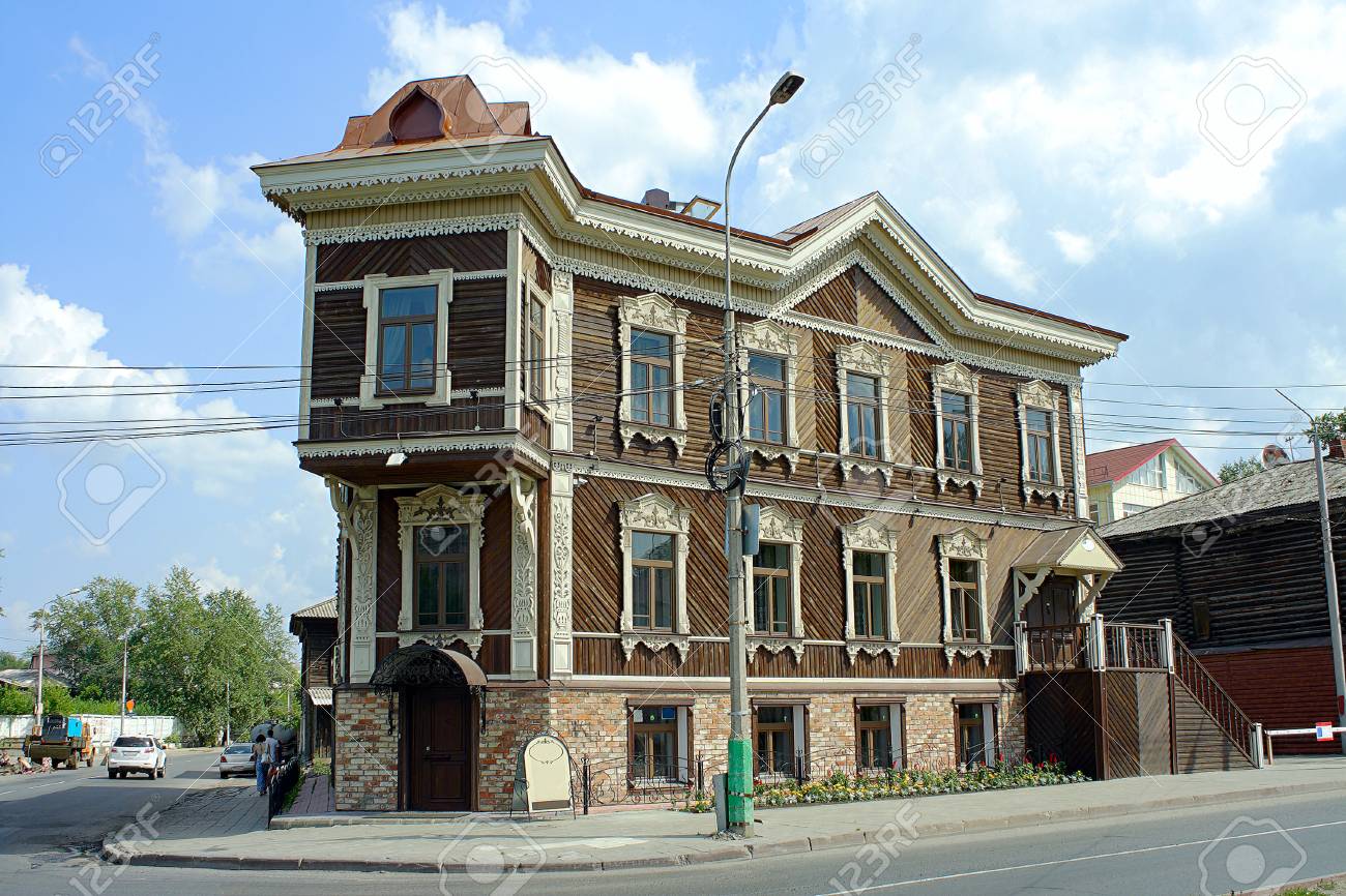 A Merchant S House An Old Wooden Building In The Siberian City Of Tomsk Stock Photo Picture And Royalty Free Image Image