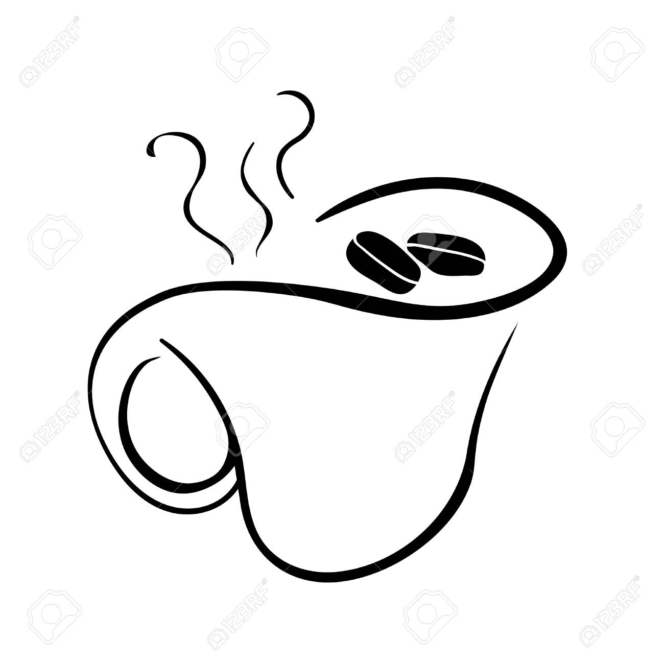 コーヒー ベクトル イラスト ホットのカップのシルエットのイラスト素材 ベクタ Image