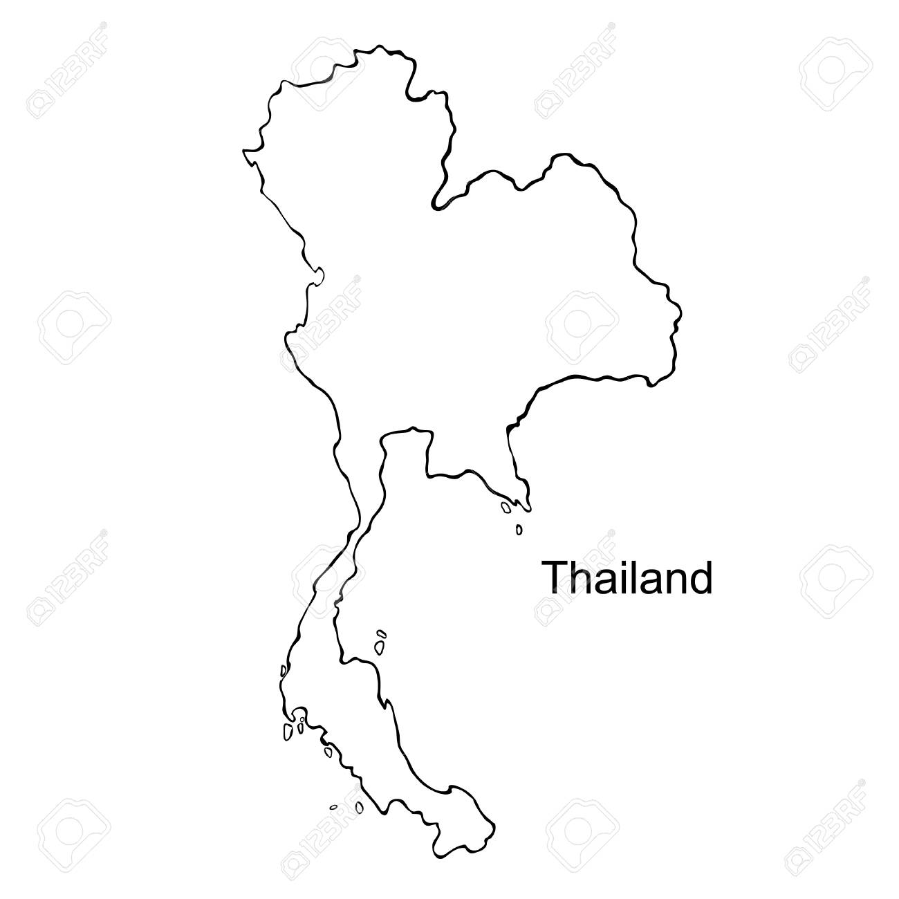 熱帯国タイ地図ベクトルイラスト のイラスト素材 ベクタ Image