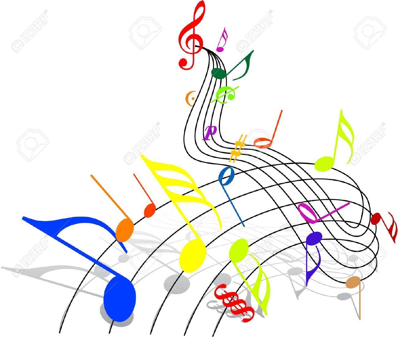 Music Theme Colorful Notes On White Background Stock Photo Picture And Royalty Free Image Image 3281426