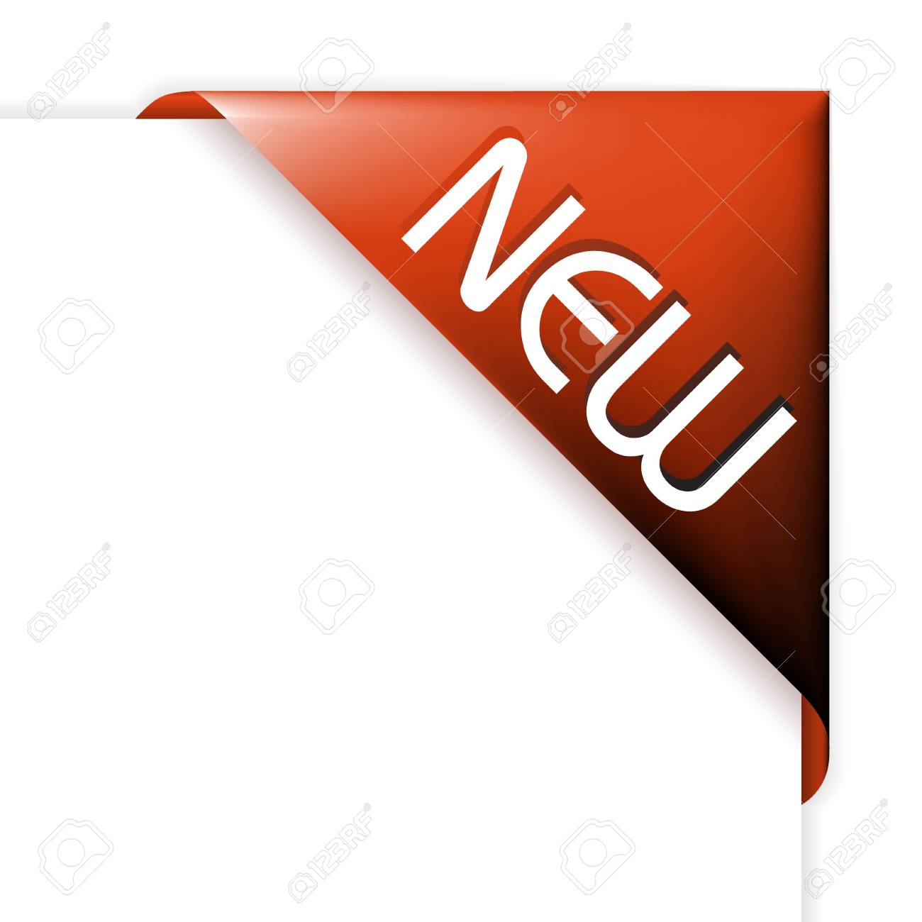 red corner ribbon for new items in your eshop stock photo picture