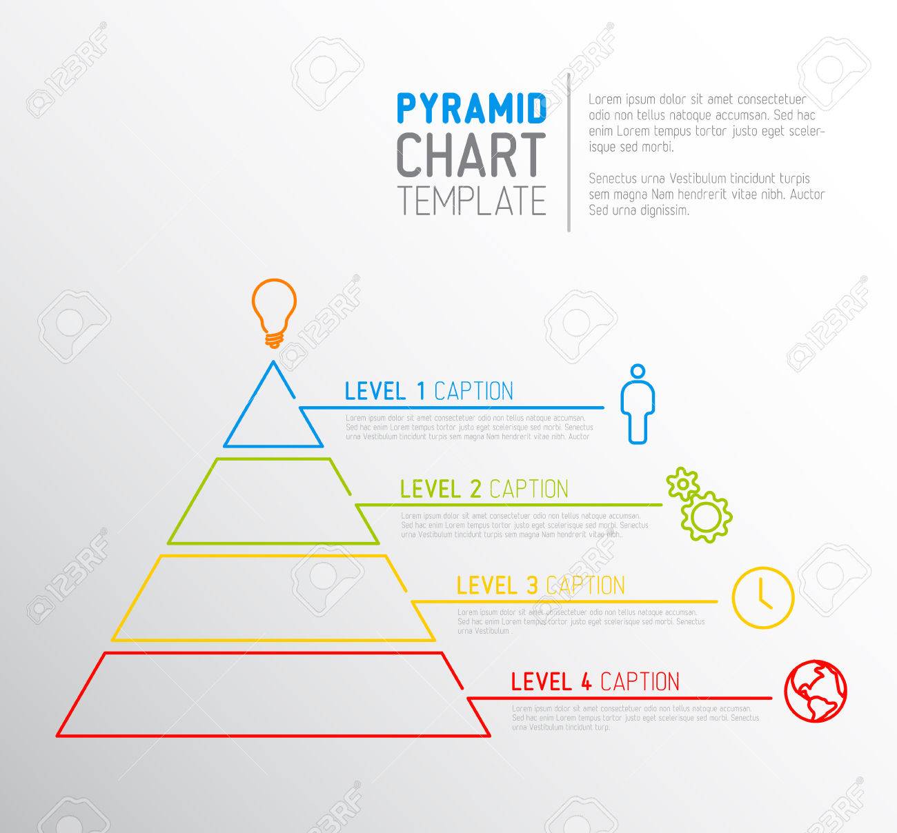 infographic pyramid chart diagram template royalty free cliparts pyramid diagram template