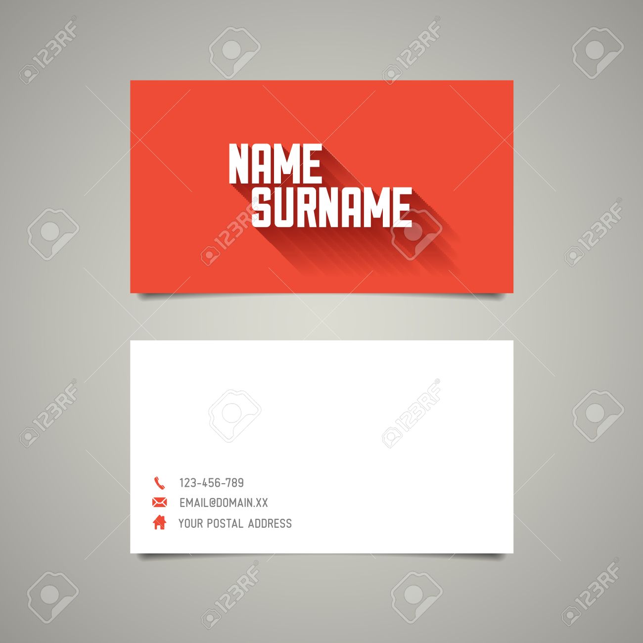 modern simple business card template with big name surname and