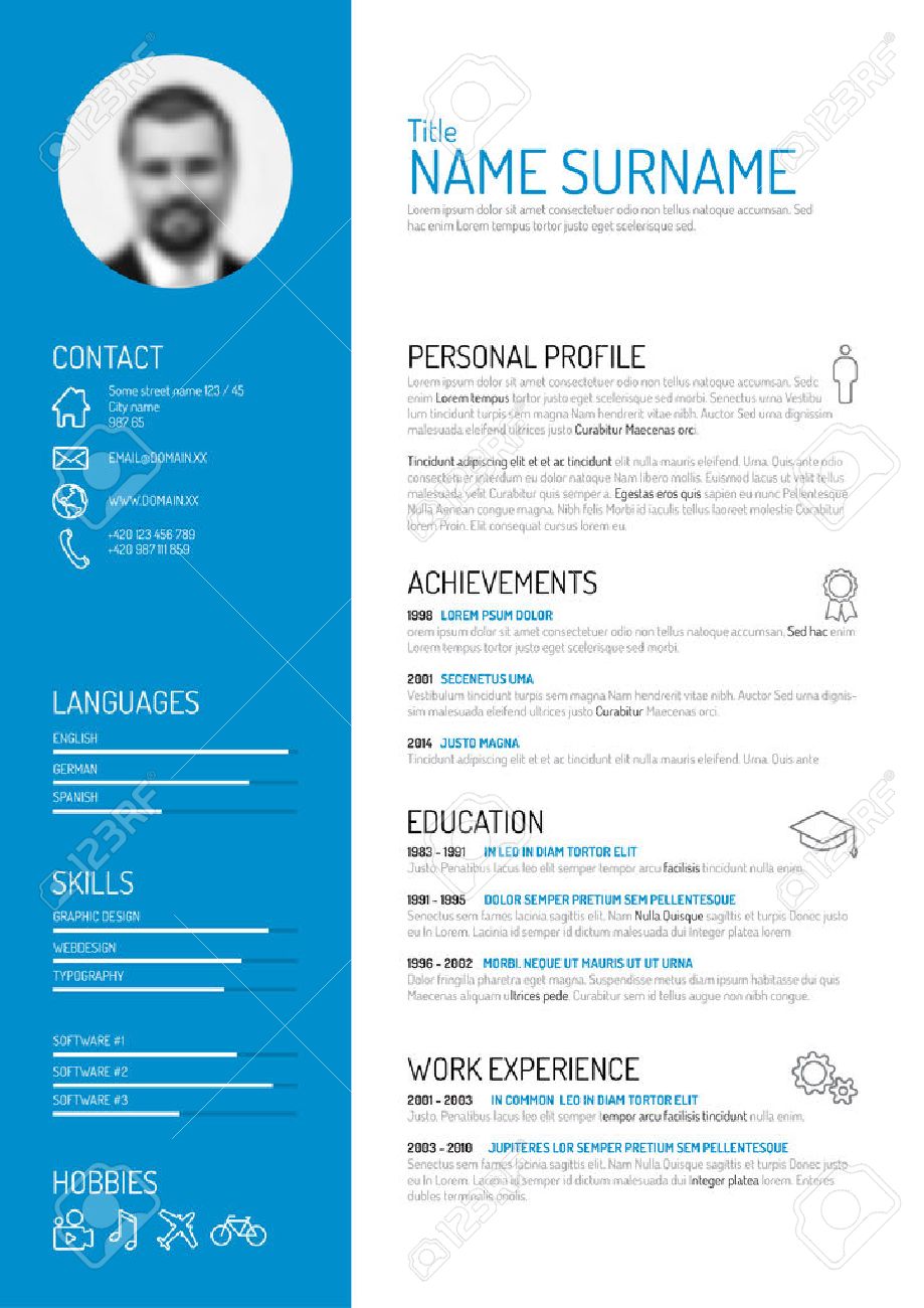 vecteur minimaliste modèle cv cv clip art libres de droits