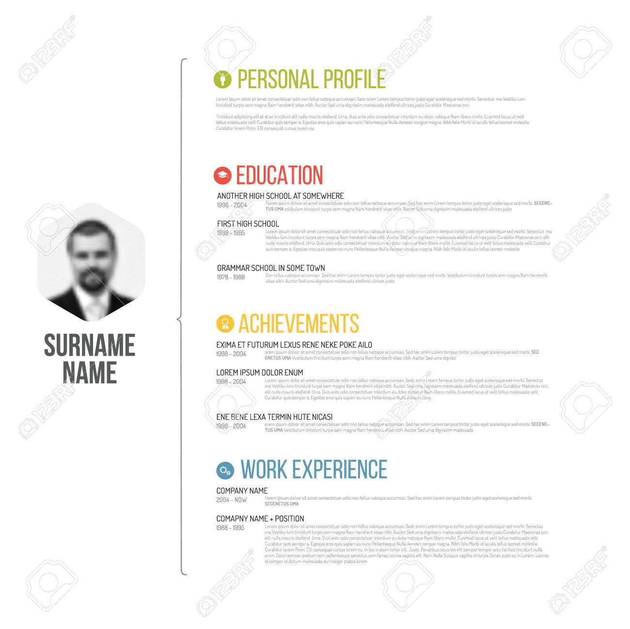 vector vector minimalist cv resume template design with profile photo