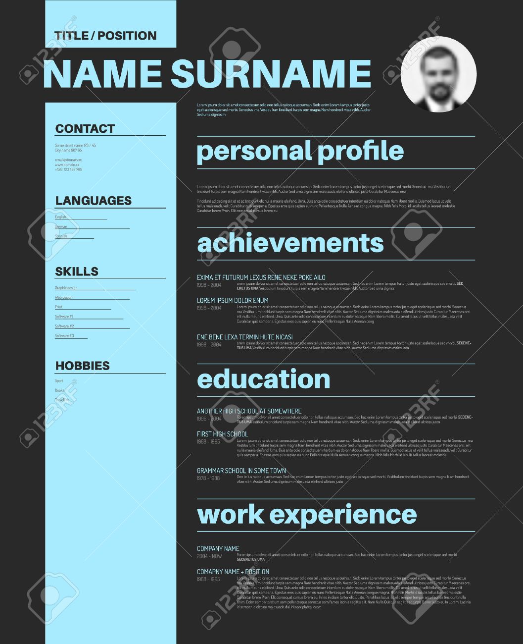 Vector Minimalist Cv Resume Template With Nice Typogrgaphy Vector Minimalist Cv Resume Template With Nice Typogrgaphy