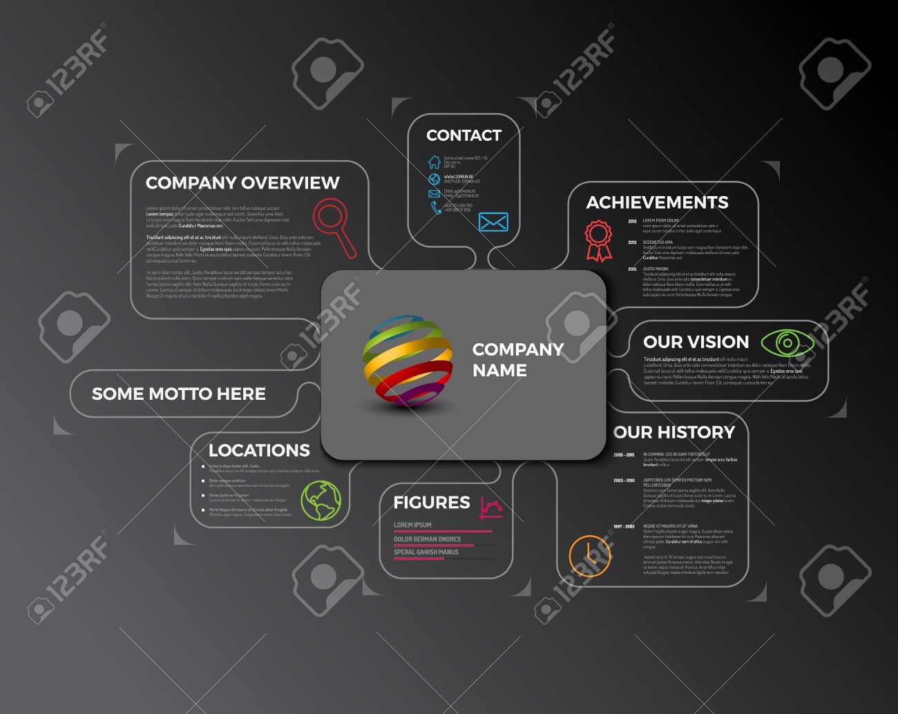 company infographic overview company profile design template