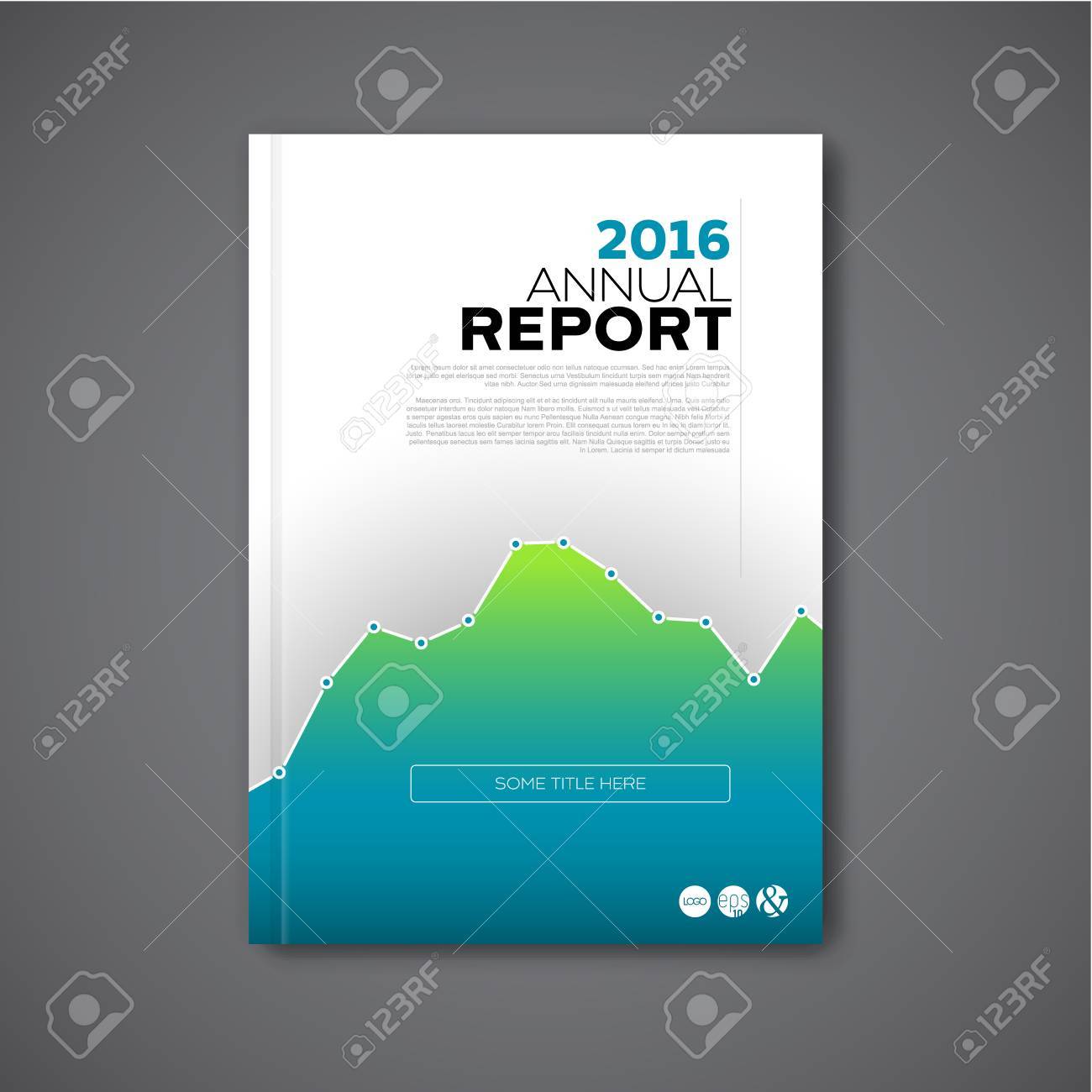 modern vector annual report review design template with big graph title page design templates
