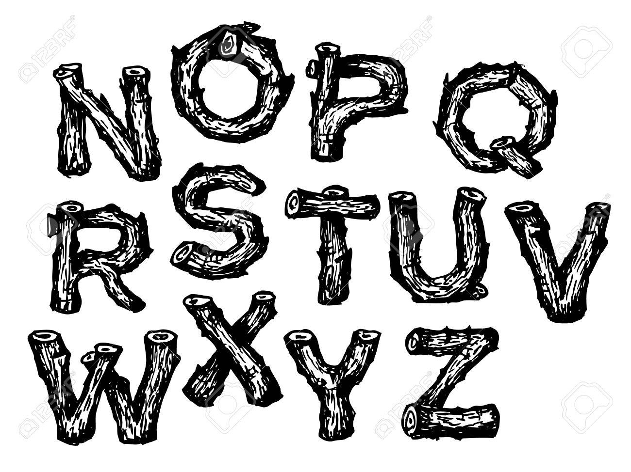 Premium Vector Hand made font alphabet