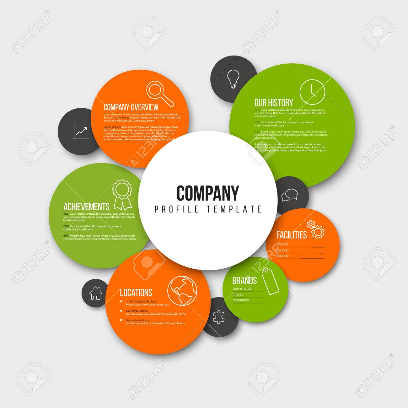 vector company infographic overview design template with content
