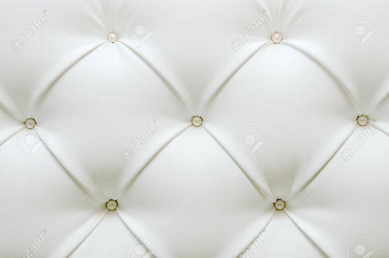 Leather Upholstery White Leather With Pearl Buttons Background Leather Upholstery White Leather With Pearl Buttons Background