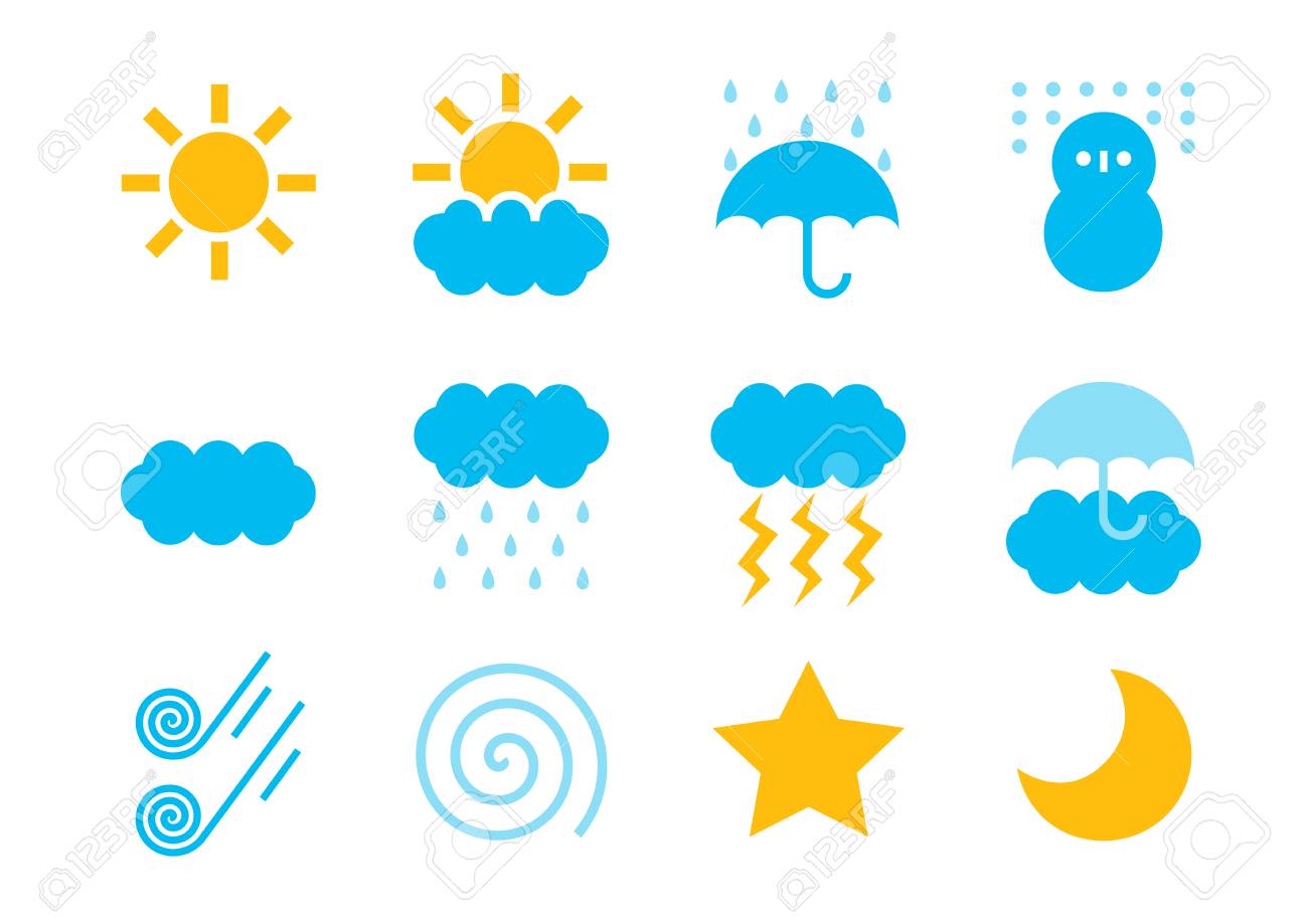 天気予報 天気マーク のロゴ のイラスト素材 ベクタ Image