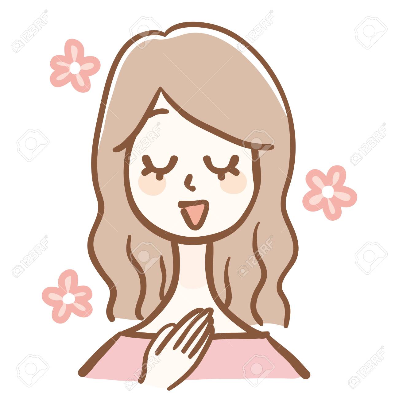 Illustration Of A Relieved Woman Royalty Free SVG, Cliparts ..., حجم الصورة 1300x1300