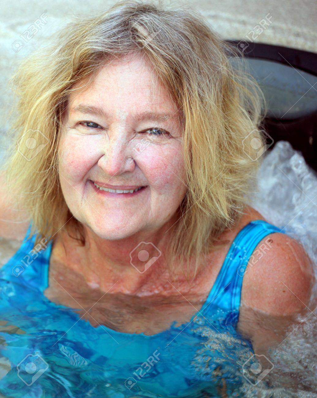 Mature Female Beauty In Her Hot Tub