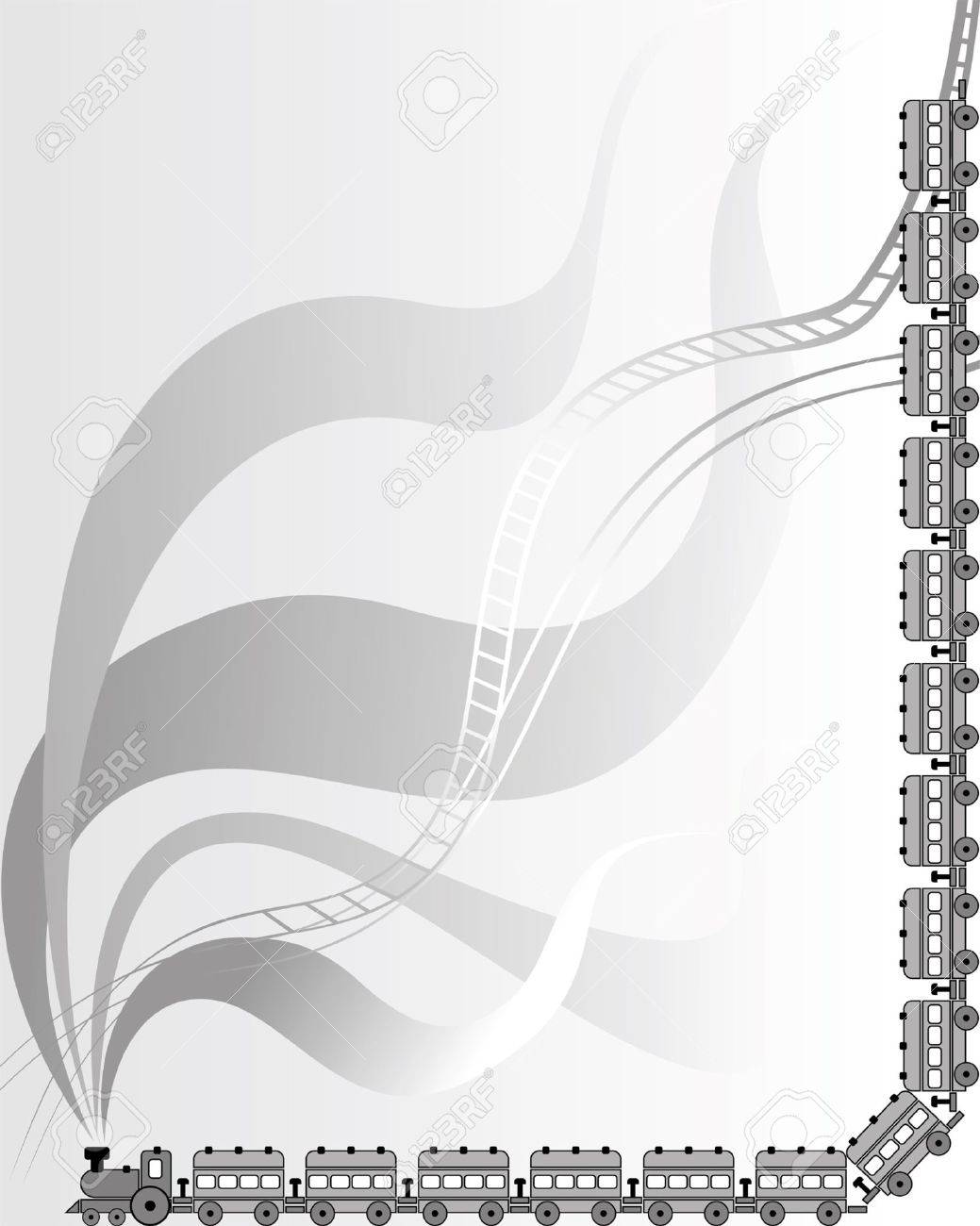 電車とグレーの色合いで鉄道フレーム のイラスト素材 ベクタ Image 電車とグレーの色合いで鉄道フレーム のイラスト素材 ベクタ Image