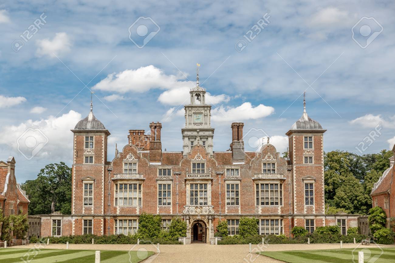 Frontal View Of The Manor House Of Blickling Hall In The Village Stock Photo Picture And Royalty Free Image Image