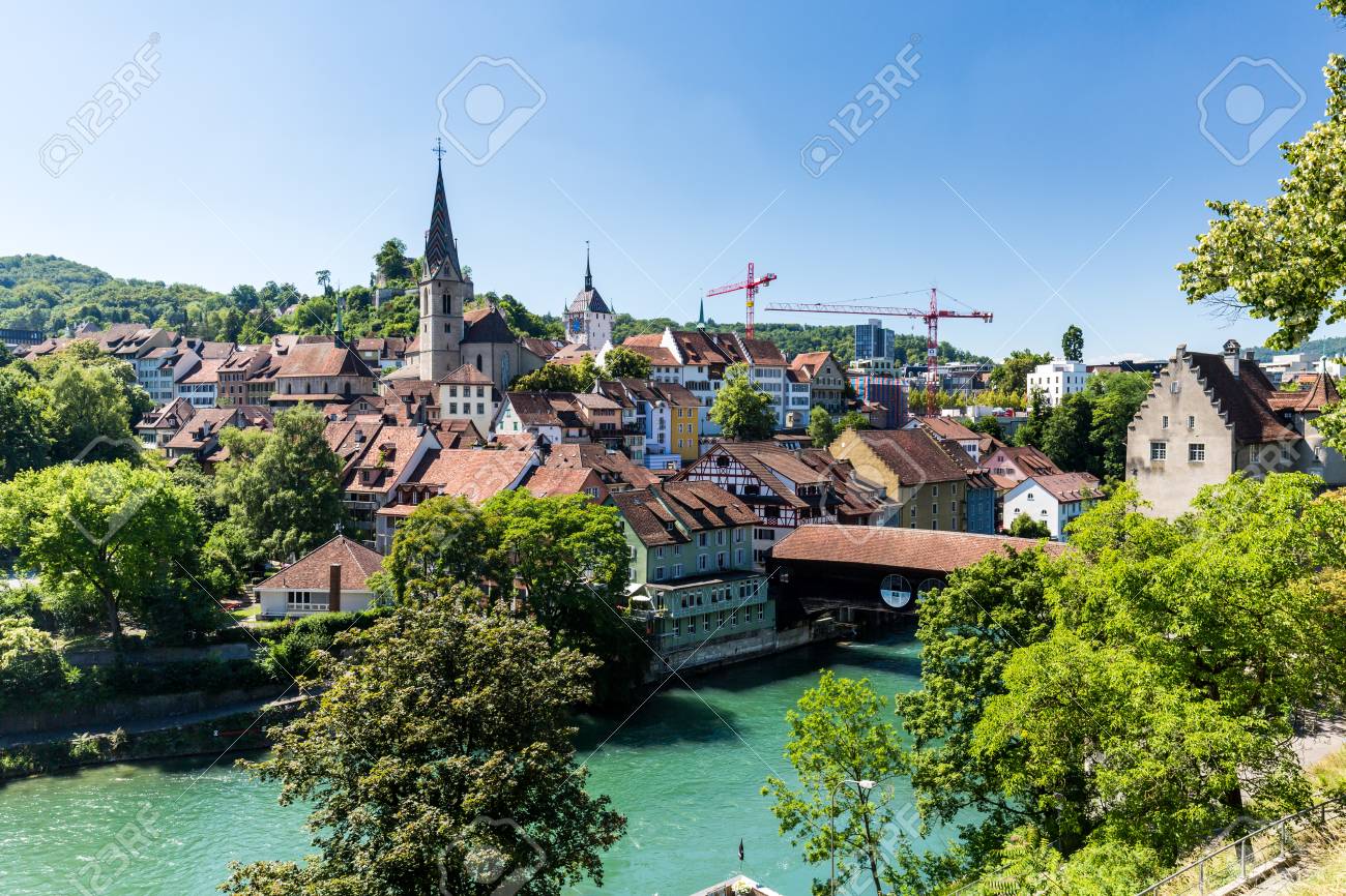 pic City Baden Switzerland baden aargau switzerland june 30 2015 typical view from stock photo picture and royalty free image image 56613720