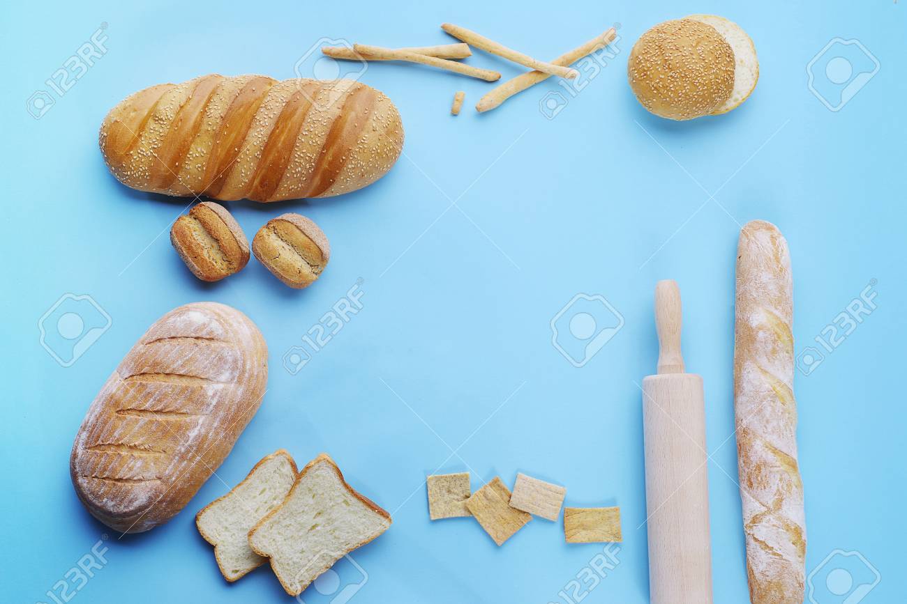 Decorative Display Of Wheat Baking And Kitchen Accessories On Stock Photo