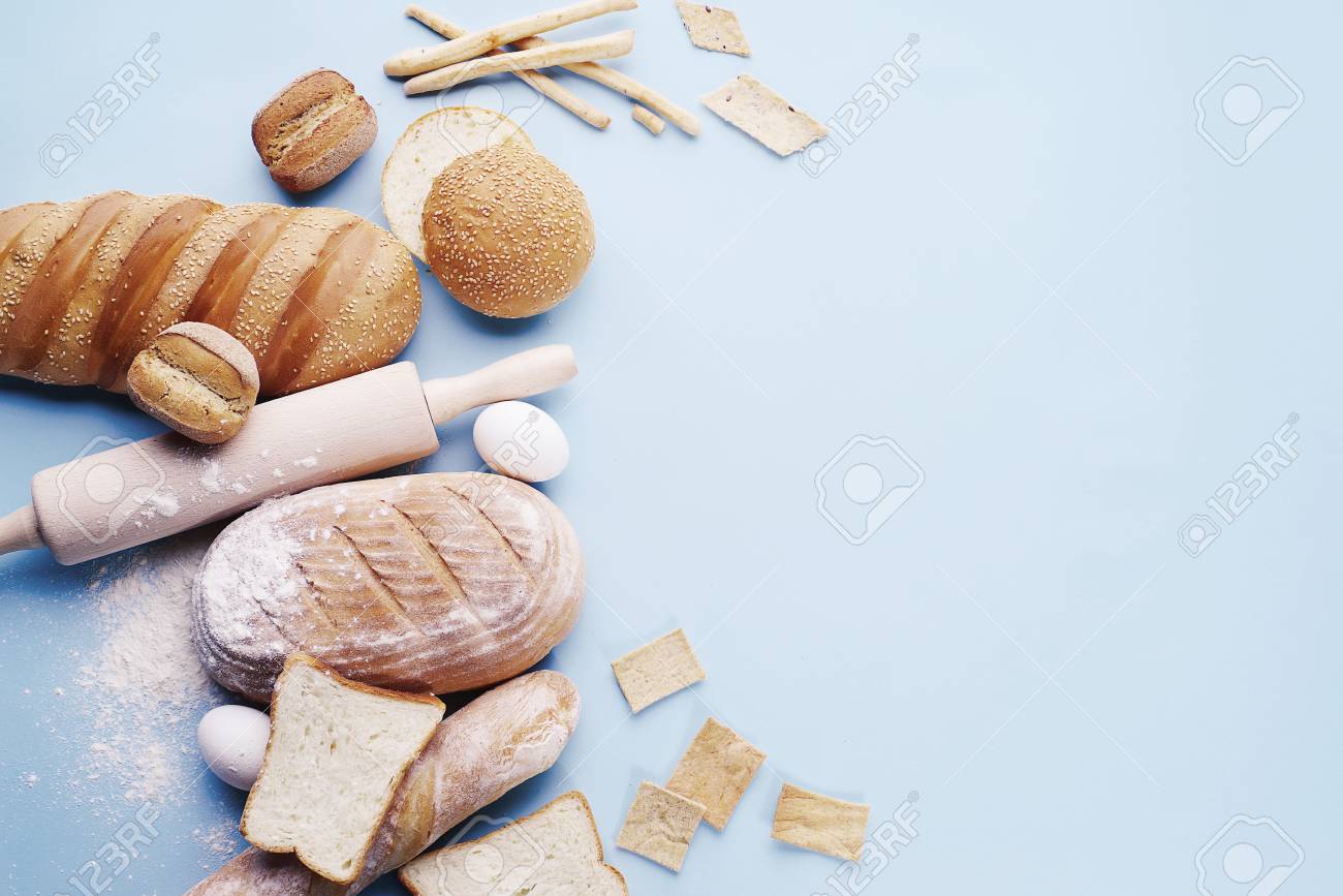 Decorative Display Of Wheat Baking And Kitchen Accessories On Stock Photo