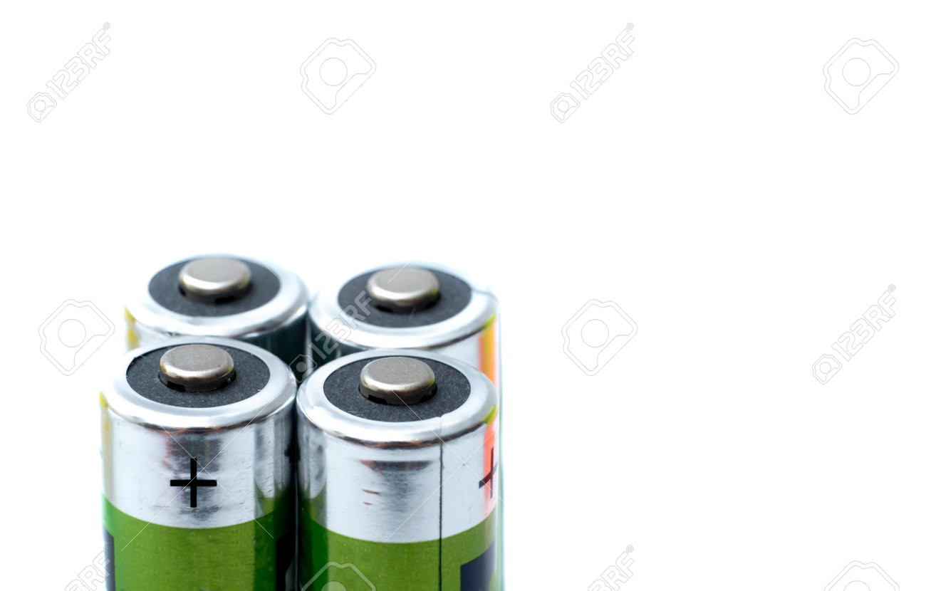 Cuatro Polos Positivos De Batería Y Fondo Con Blanco Fotos, Retratos, Imágenes Y Fotografía De Archivo Libres De Derecho. Image 160820662.