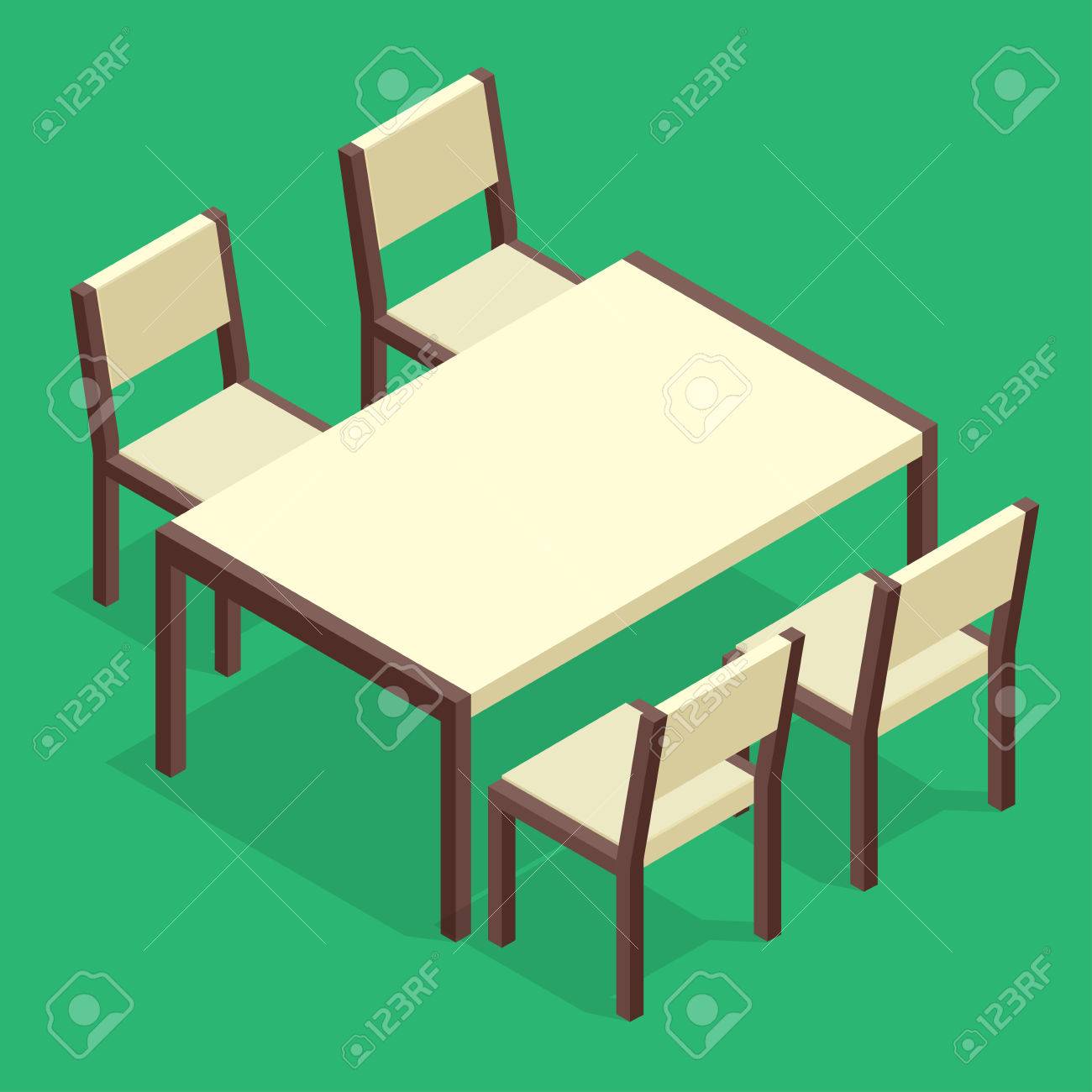 Holztisch Mit Stuhlen Fur Cafes Moderne Tisch Und Stuhle Auf Weissem Hintergrund Flache Isometrische 3d Vektor Illustration Lizenzfrei Nutzbare Vektorgrafiken Clip Arts Illustrationen Image 54106671