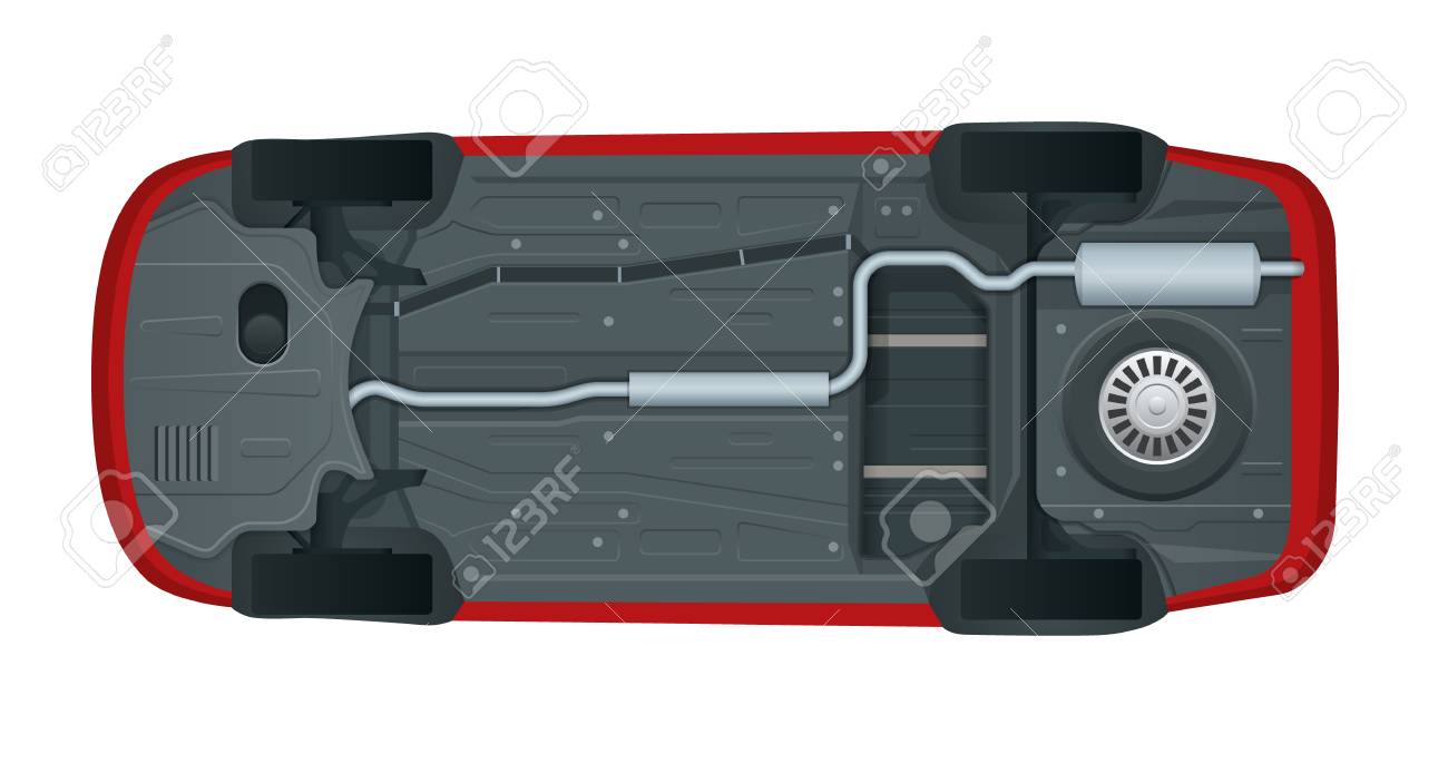 近代的な車の下から見る ベクトル図のイラスト素材 ベクタ Image