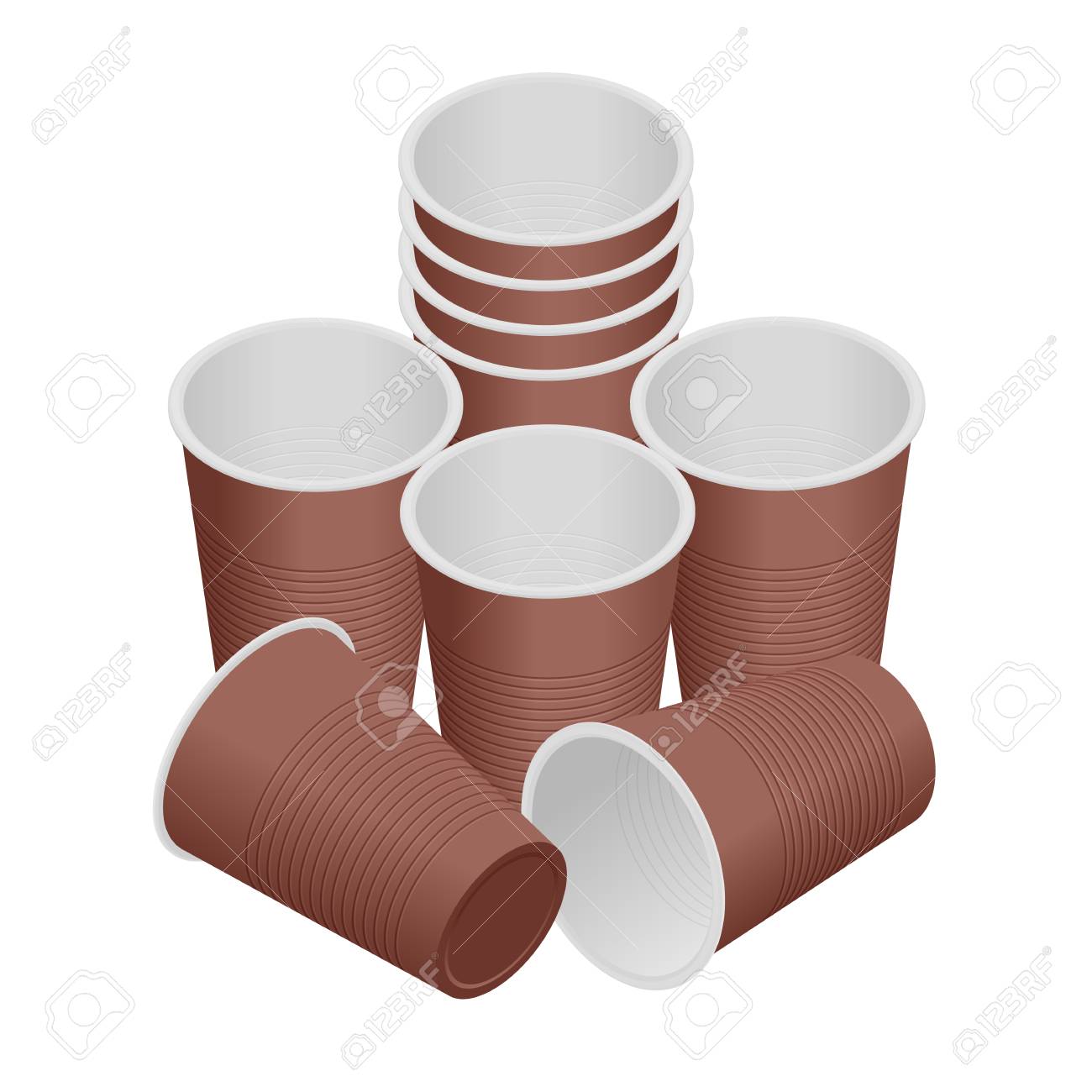 Isometric Plastic Cup Empty White Plastic Disposable Cups Royalty Free Cliparts Vectors And Stock Illustration Image 125384916