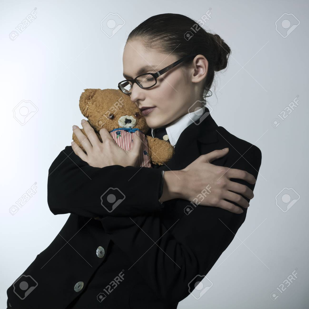 girl in teddy bear suit
