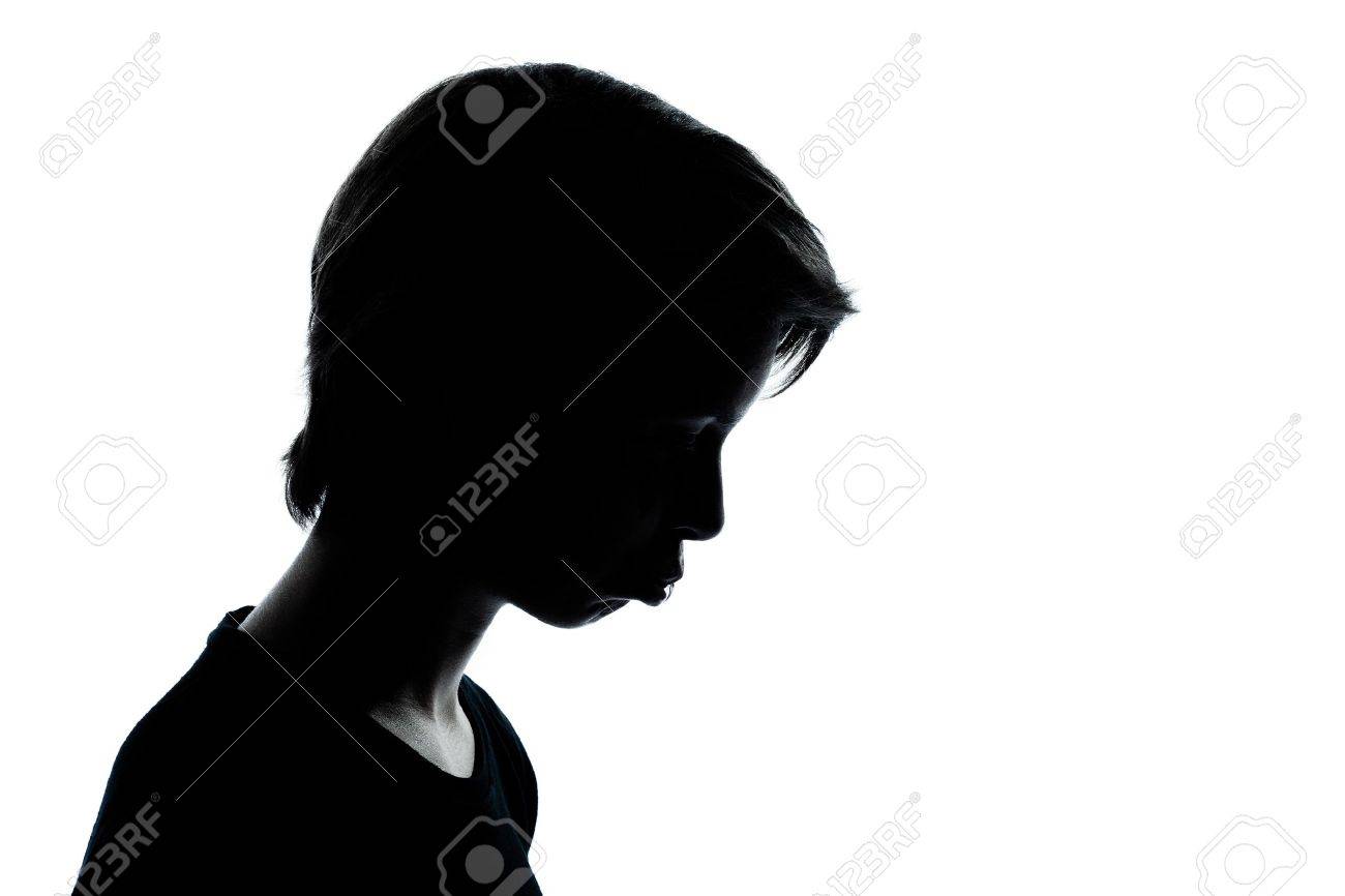 Side Profile Portrait Silhouette Depressed Teenage Stock Vector (Royalty  Free) 625991621