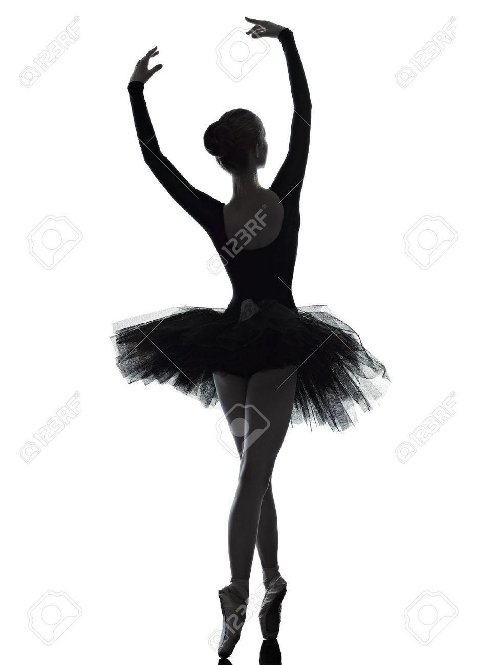 One Caucasian Young Woman Ballerina Ballet Dancer Dancing With Tutu In  Silhouette Studio On White Background Stock Photo, Picture and Royalty Free  Image. Image 15480188., image size:973x1300