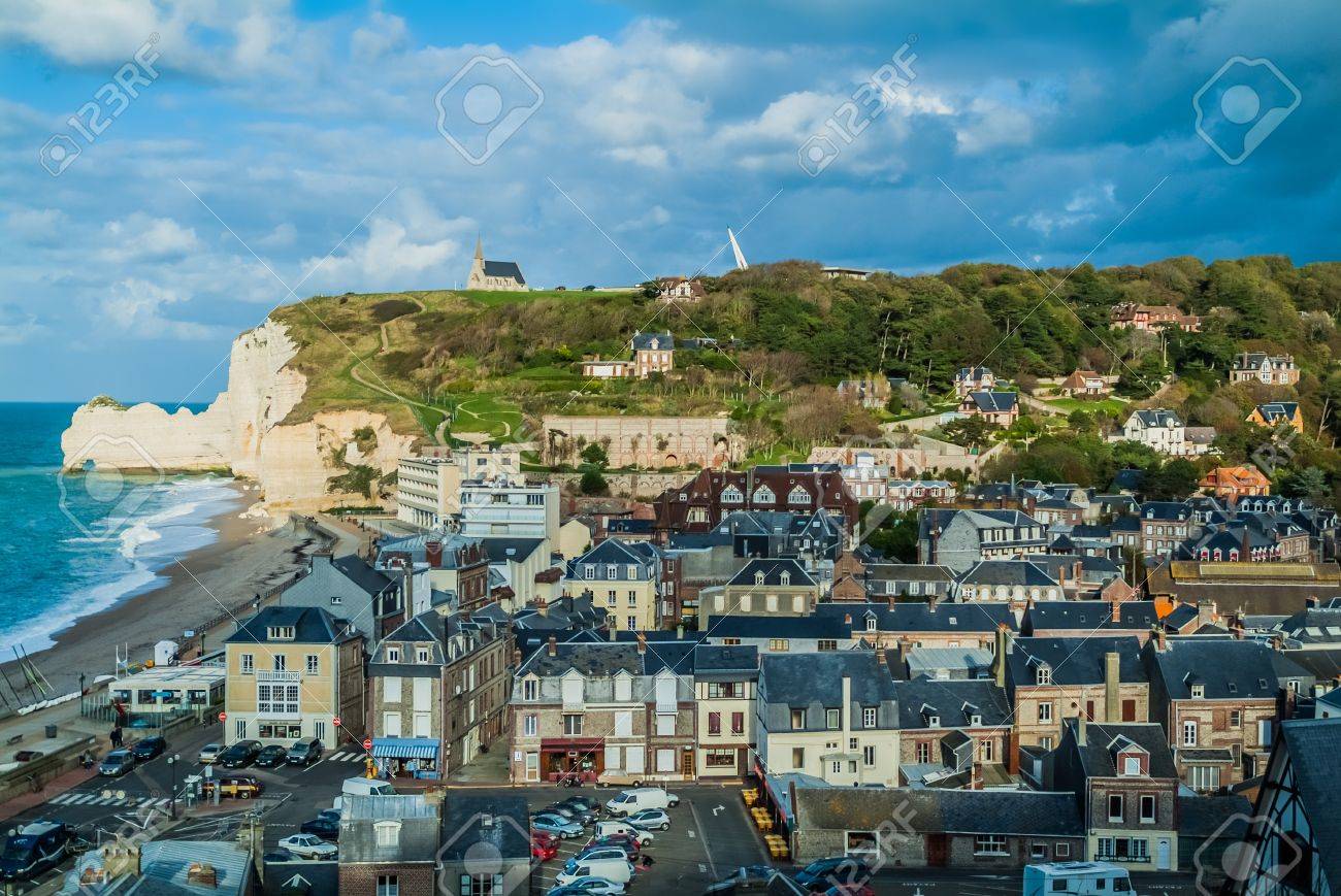 Plage Etretat Belle Normandie Seine Maritime France