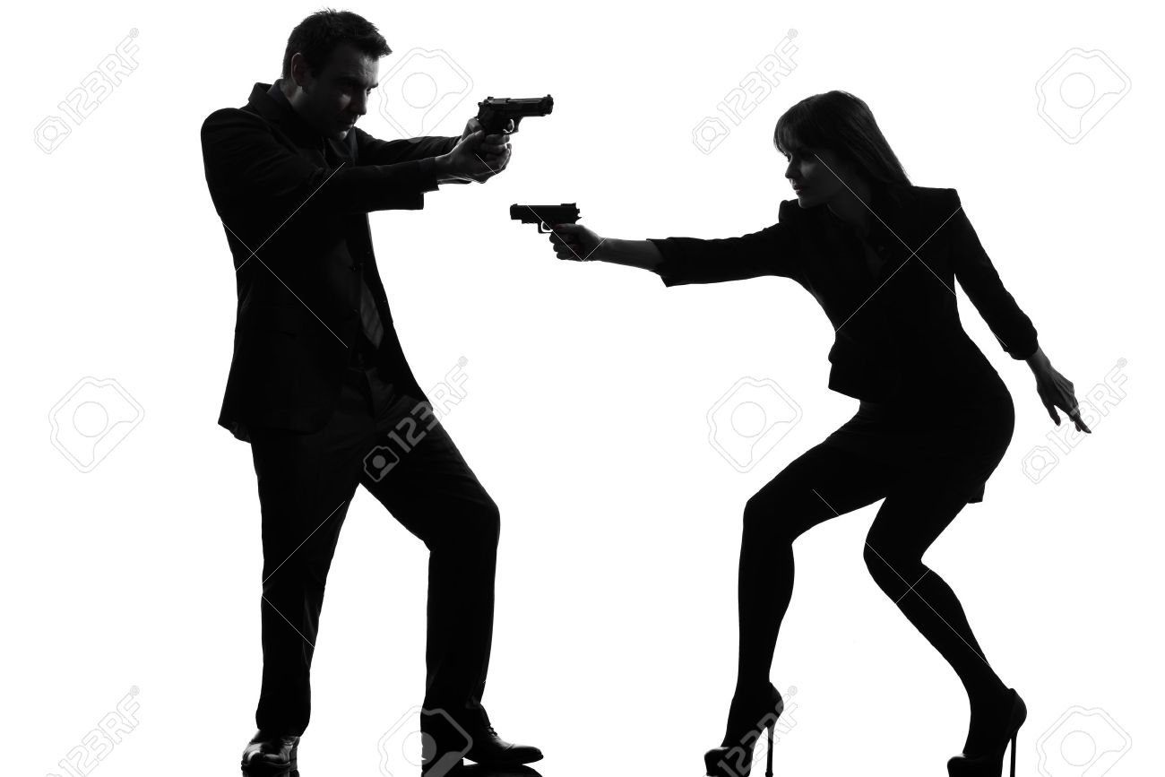 One Caucasian Man Detective Secret Agent Criminal With Gun Stock Photo Picture And Royalty Free Image Image