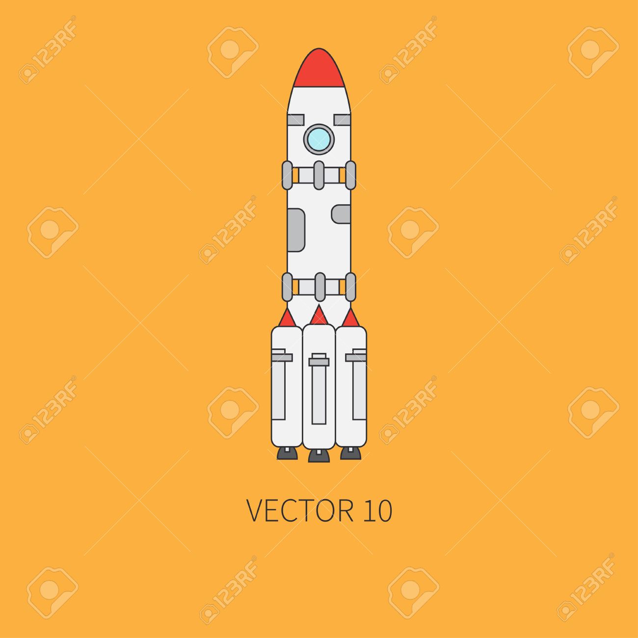 航空宇宙プログラム多段式ロケットのライン フラット カラー アイコン要素 漫画のスタイル 宇宙 イラストやデザインの要素 スペース調査 銀河 クリップアート 技術 のイラスト素材 ベクタ Image
