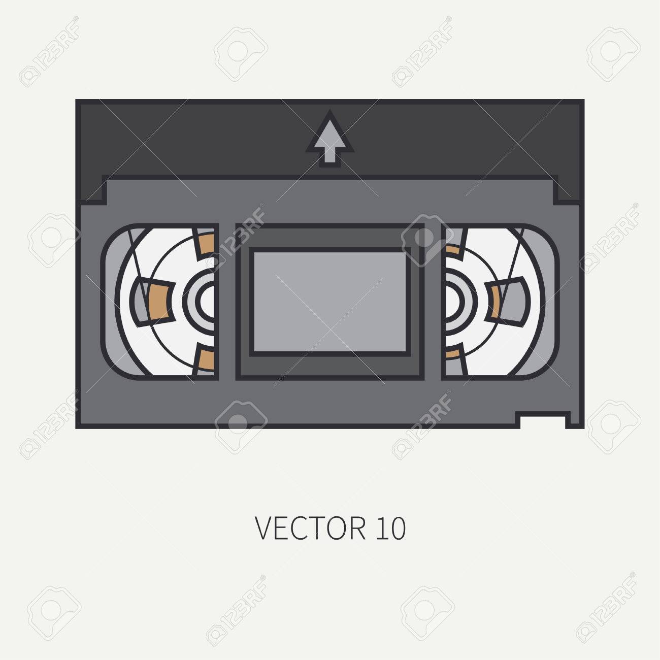 映画制作とマルチ メディア ビデオ テープのライン フラット カラー アイコン要素 漫画のスタイル 映画館で 壁紙のイラストや デザインの要素 コレクションです 脚本 映画 アナログ のイラスト素材 ベクタ Image