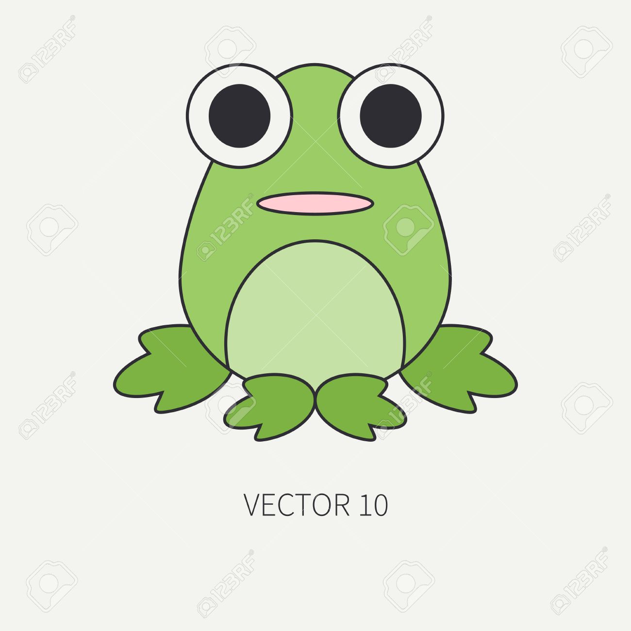 Icono Línea Plana Del Color Del Vector Con El Animal Lindo De Productos Para Bebés - Rana. Estilo De Dibujos Animados. Childrens Doodle. Infancia. Recién Nacido. Ilustración Del Vector Y Elemento Para Icono Línea Plana Del Color Del Vector Con El Animal Lindo De Productos Para Bebés - Rana. Estilo De Dibujos Animados. Childrens Doodle. Infancia. Recién Nacido. Ilustración Del Vector Y Elemento Para
