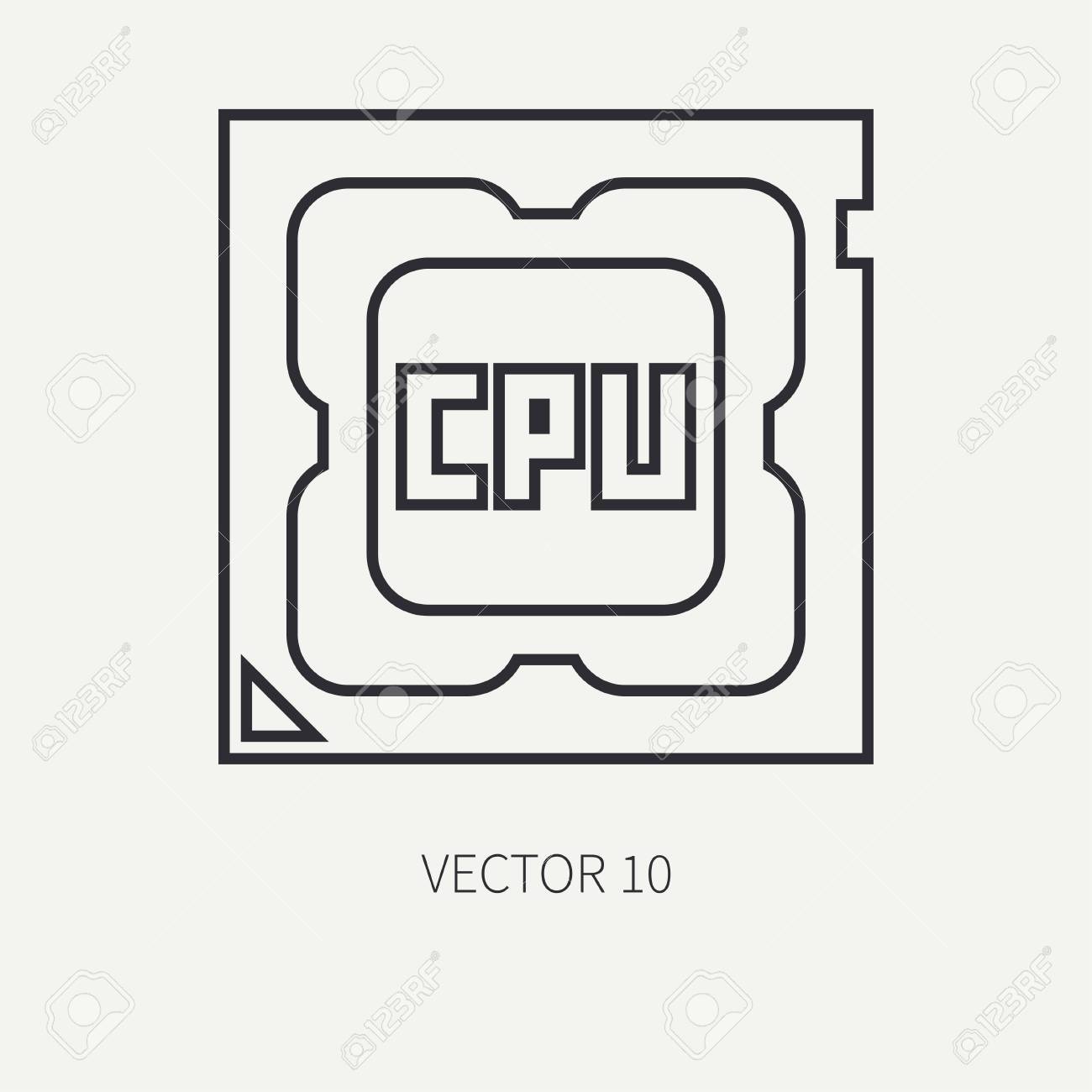 Línea Plana Vector Computadora Pieza Icono Procesador. Estilo De Dibujos Animados Dispositivo De Sobremesa Digital Para Juegos Y Oficina De Negocios. Gadget De La Innovación. Hardware. Chip Cpu. Ilustración Y Elemento Para Línea Plana Vector Computadora Pieza Icono Procesador. Estilo De Dibujos Animados Dispositivo De Sobremesa Digital Para Juegos Y Oficina De Negocios. Gadget De La Innovación. Hardware. Chip Cpu. Ilustración Y Elemento Para