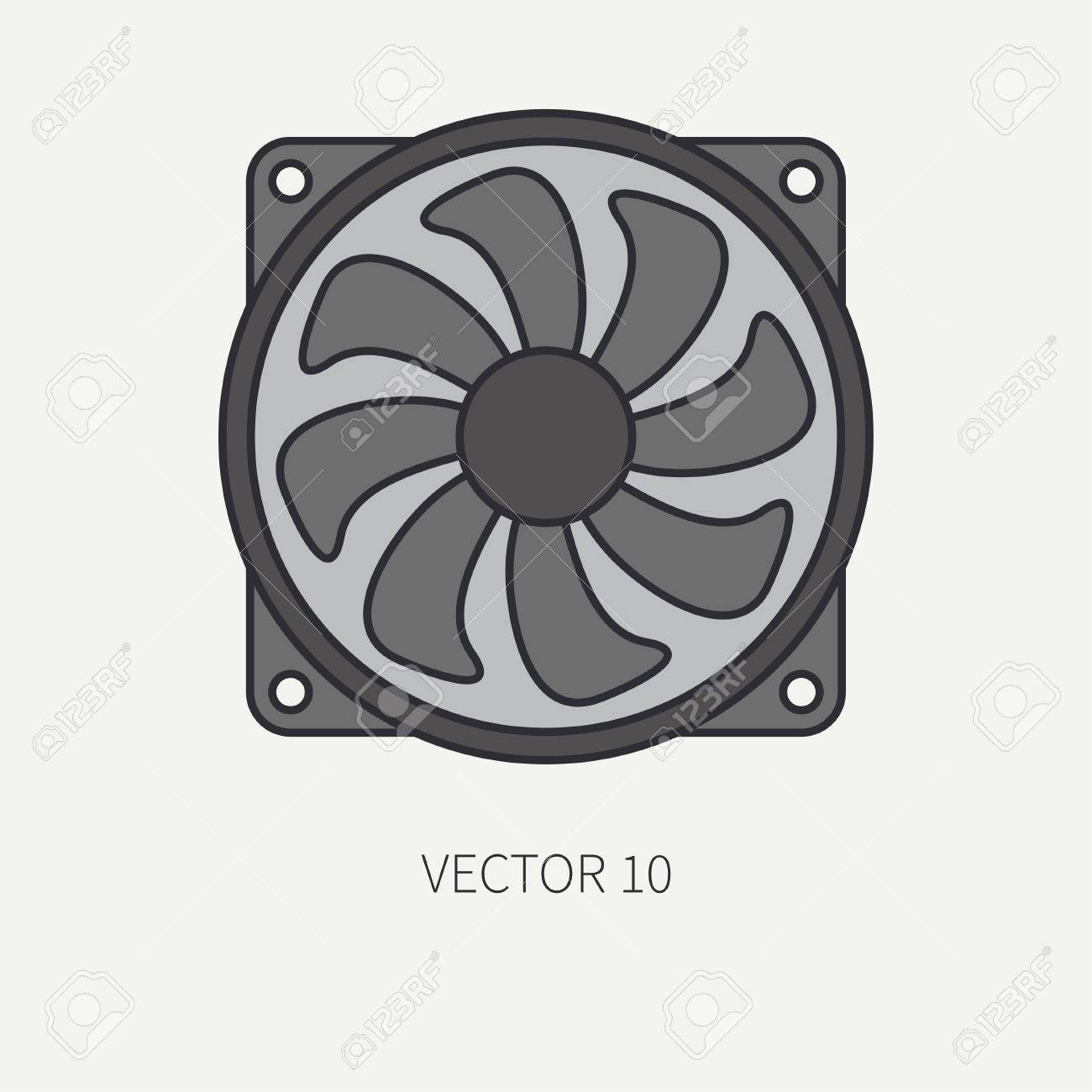 Caja De La Computadora De Refrigeracion Icono Del Ventilador En El