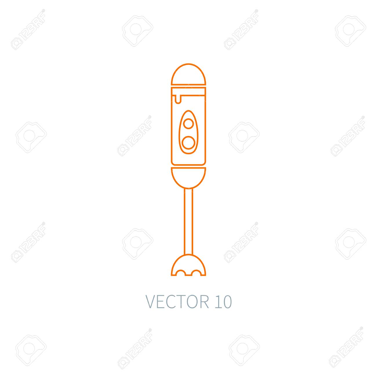 フラット ベクトル キッチン用品アイコン ライン ミキサー カトラリー ツールです 漫画のスタイル イラストや デザインの要素 食事の準備のための機器 キッチン 世帯 料理 クック ミキサー の写真素材 画像素材 Image